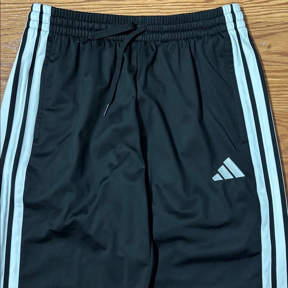 Adidas Black Joggers White Accents Pockets